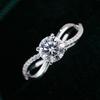 6.5mm Twisted Split Shank Solitaire Moissanite Engagement Ring S925 Sterling Silver For Women