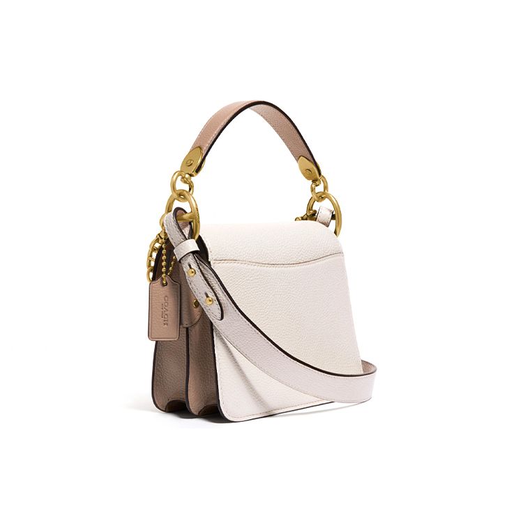 Coach Beat 18 Horse And Carriage Print Chain Coated Canvas And Leather Small Square Handbag Women handbags Cream 4603-B4RGL