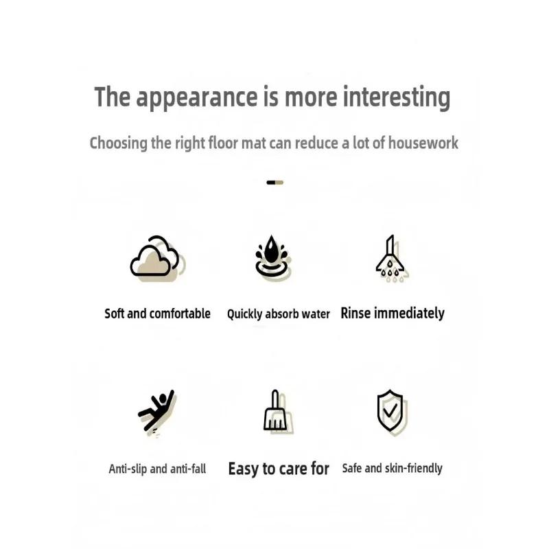 Łazienkowa mata podłogowa chłonna z ziemi okrzemkowej, antypoślizgowa mata podłogowa do toalety, koc na drzwi łazienki, szybkoschnąca