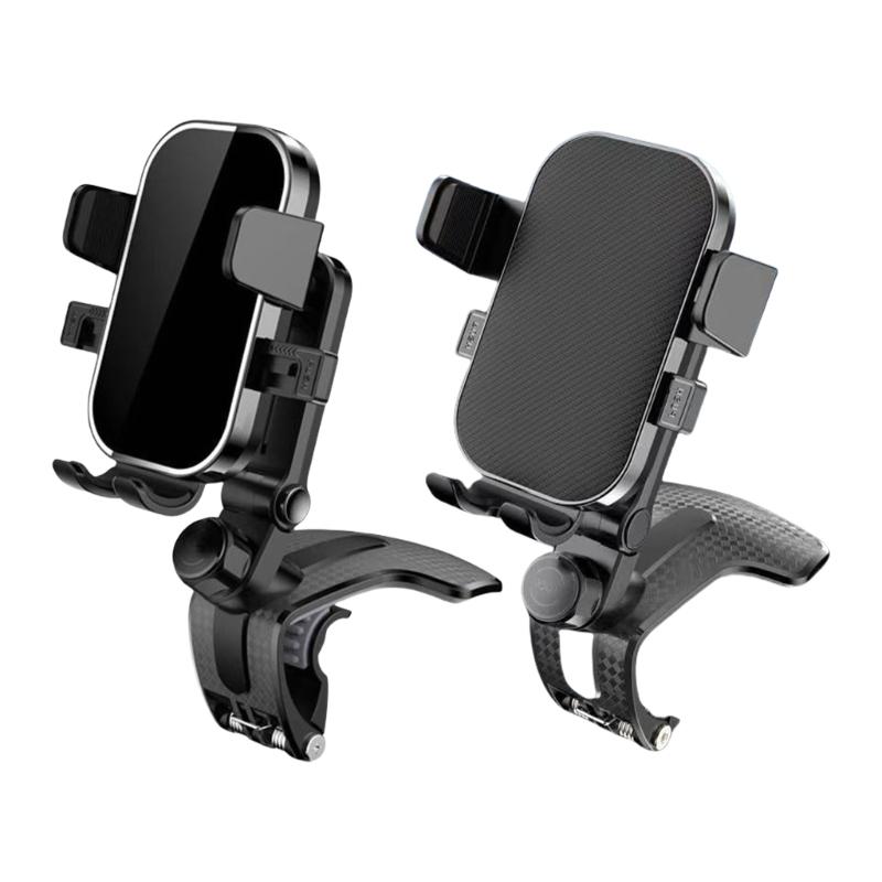 Car Clip Type Dashboard Mounted Phone Holder Shockproof Cellphone Holder Mount Automotive 360 Degree Rotating Stand