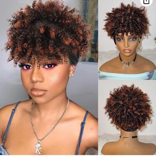 Foreign Trade Explosions African Small Curly Hair Bangs Adjustable Medium Integrated Headband Wig High-Temperature Silk