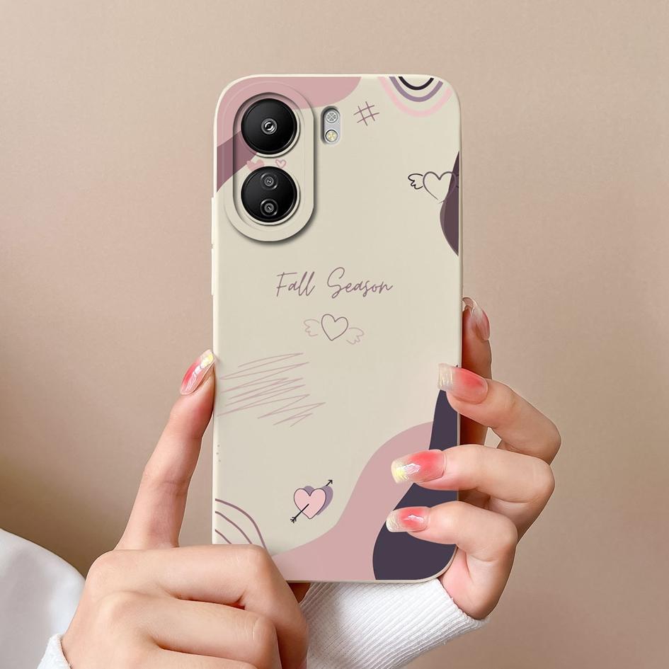 For Xiaomi Redmi Note 13 Pro+ K60 Ultra 13R K70 Pro K70E 13C Case Cover Fashion Protective Love Heart Matte Liquid Soft Silicone TPU For Redmi Bumpers