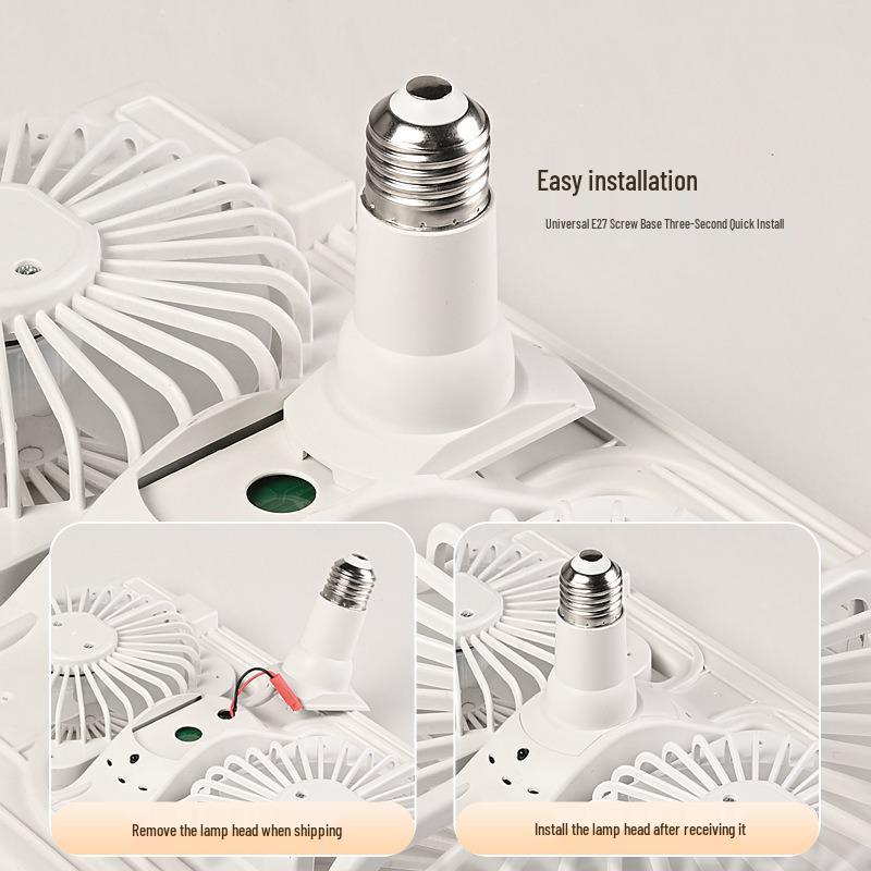 E27 Screw Base Double Row LED Ceiling Fan Light for Bedroom/Dining Room - Silent, Powerful Wind