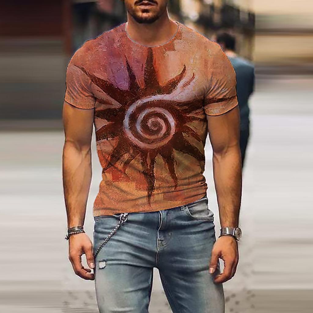 Herr Street Muscle Kortärmig Tryck Personlighet Mode Mode T-shirt