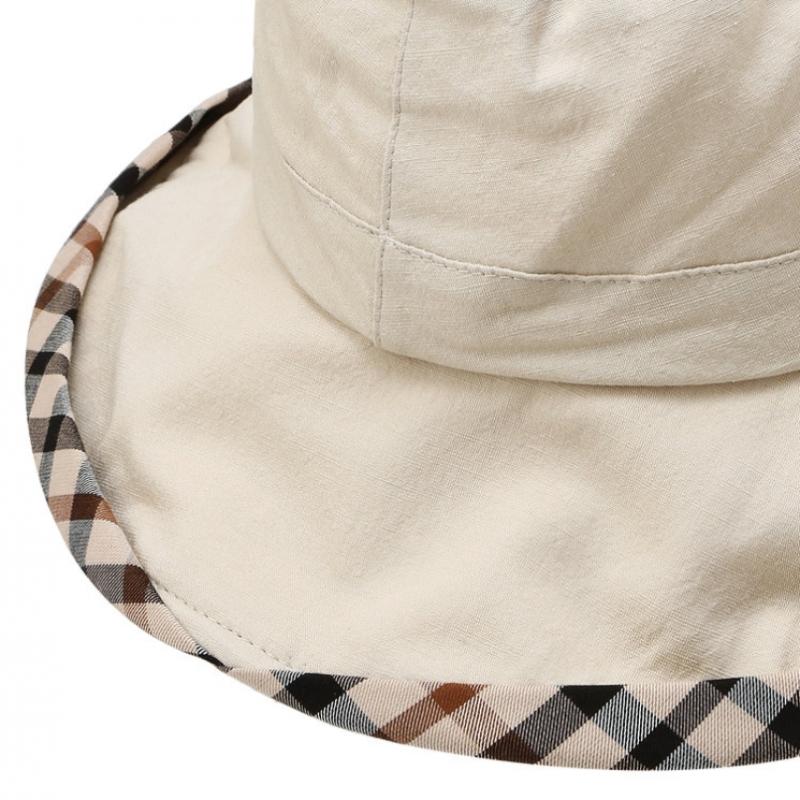 Daks Ivory Check Cotton Linen Blend Bucket Hat Dbhe5e123i2