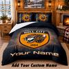Hull City Muster Bettwäsche 3-teiliges Set Benutzerdefinierter Name, Bettlaken und Kissenbezüge für Zuhause Schlafzimmer