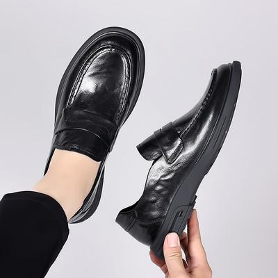 Neue Herren Loafers Schuhe im britischen Stil Echtes Leder Elegant Hochzeitsfeier Lässig Kleiderschuhe Braun Schwarz Schuhe Slipper Business