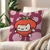Cute Strawberry Cat  Pillow Cushion Cover Pillowcase Living Room Sofa Home Decor Customized