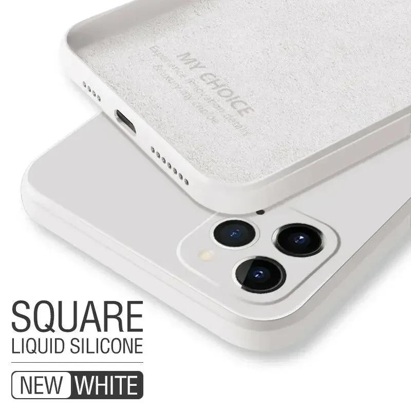 Luxury Square Silicone Case For Samsung Galaxy S24 S23 S22 S21 S20 FE Plus M31 A31 A51 A71 A53 A54 5G Note 20 Ultra Soft Cover