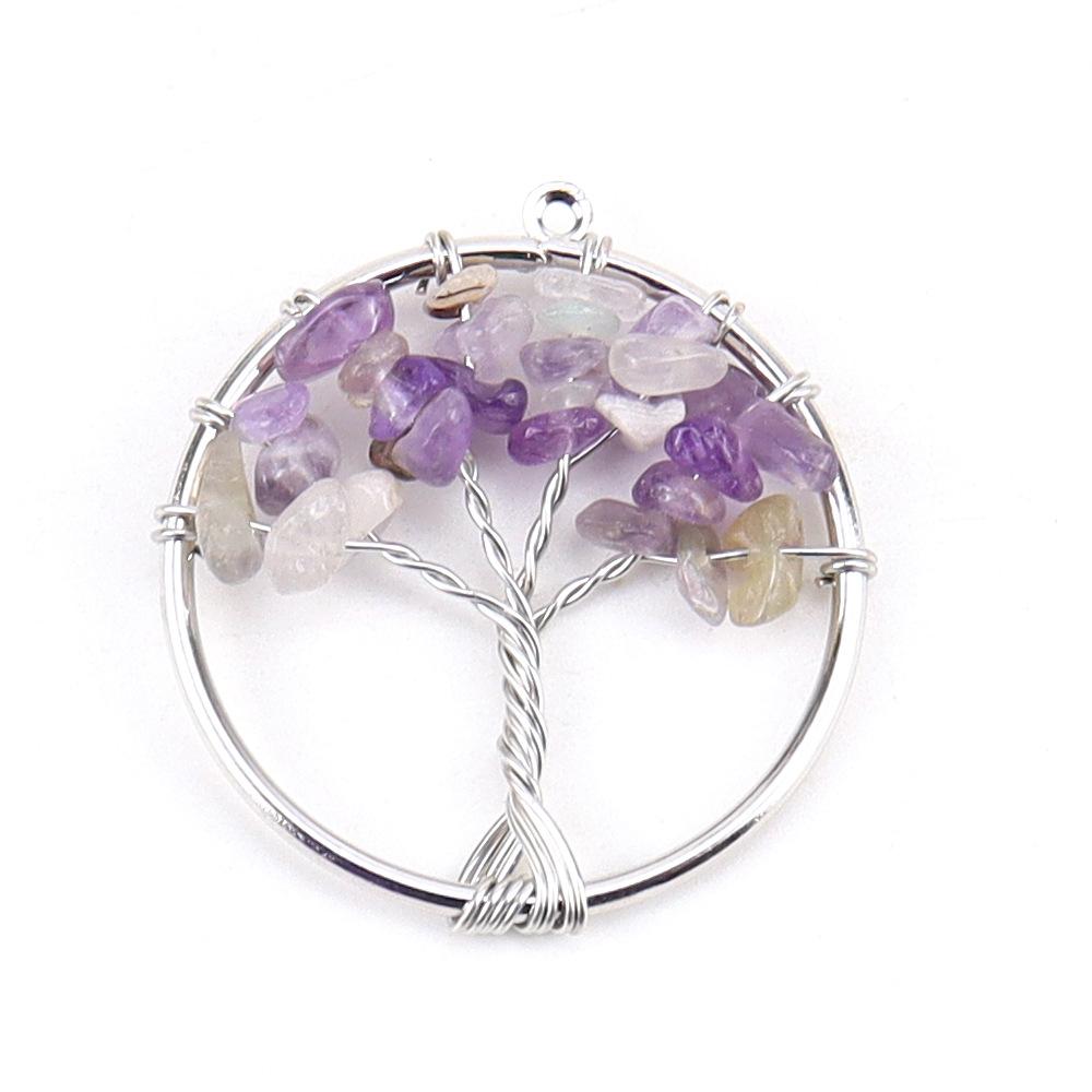 3Cm Tree Of Life Pendant Natural Crystal Gravel Fortune Tree Necklace Accessories N114