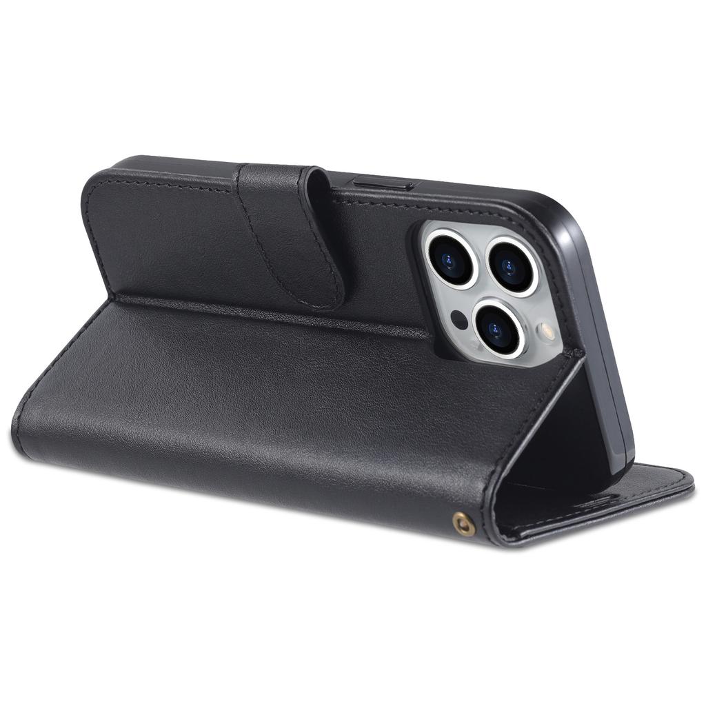 For iPhone 16 Pro Stand Case Anti-Drop PU Leather Wallet Phone Cover