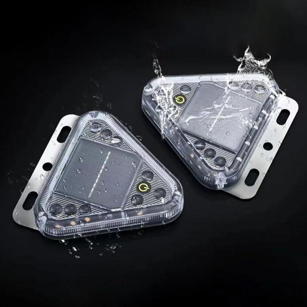 Multicolor LED LED Solar Warning Light Magnetic Base Strobe Flashing Triangle Lamp Motorcycle Use