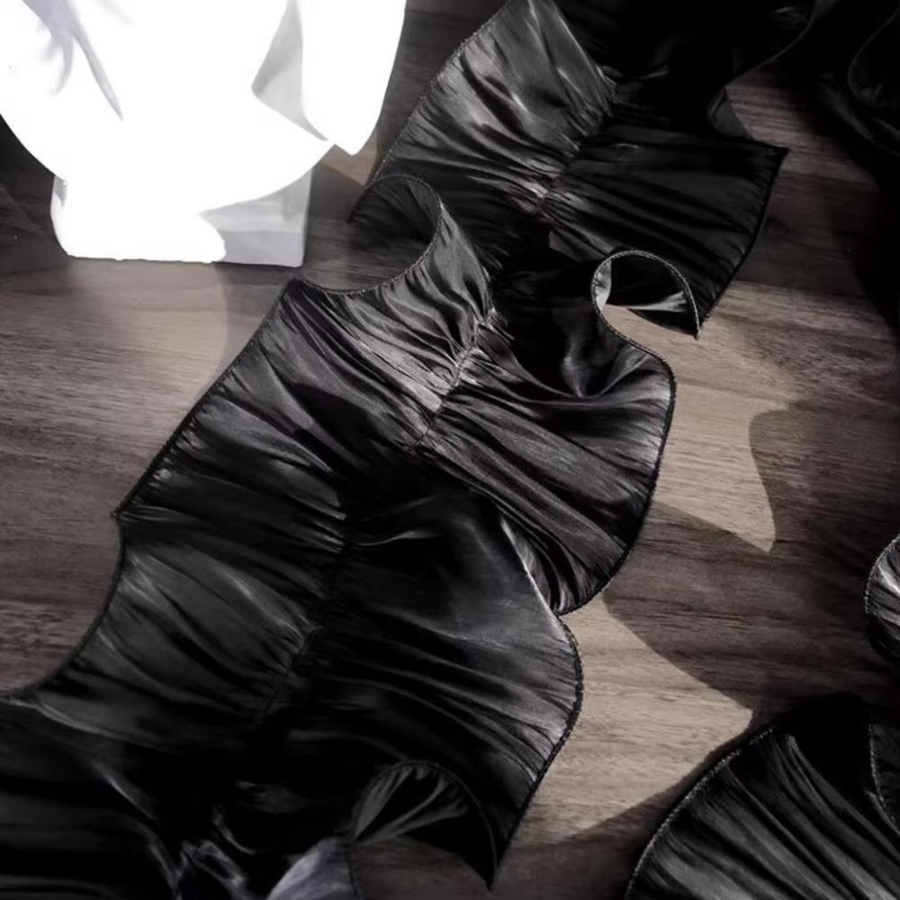 1 yard ozdoba lesklá saténová plisovaná stuha látka volánková krajková hrana DIY šicí materiál