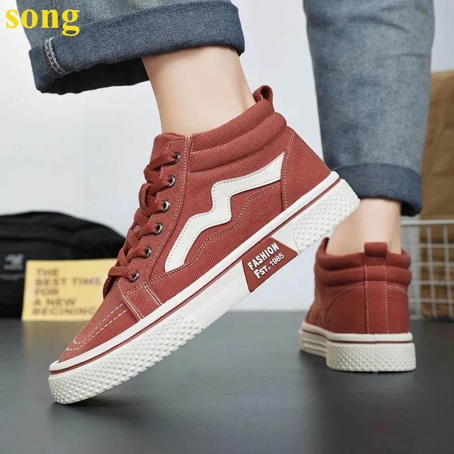 

2025 newHigh Top Men Running Shoes Comfortable Jogging Casual Sports Shoes Flat Walking Sneakers Lightweight Men Athletic Canvas 44 чорний