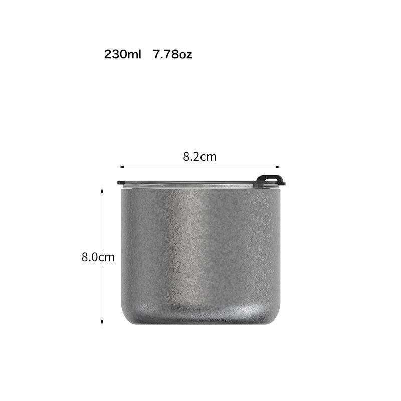 

Художественный вакуумный стакан – Нержавеющая сталь 304, Двустенный стакан для льда, соломка и крышка для питья, для кофе, пива и путешествий 230mL серый