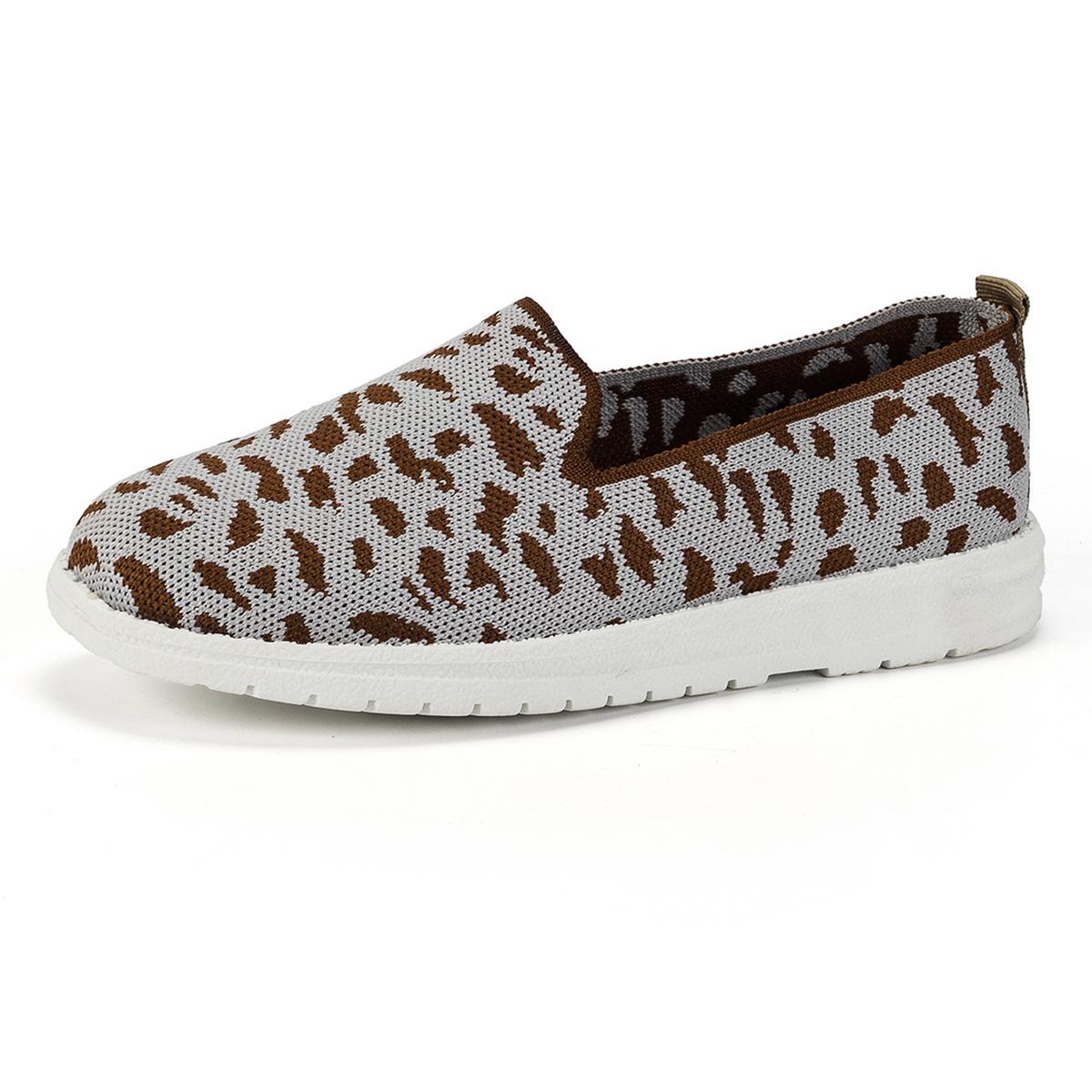 

Повседневные одинарные туфли женские 2024 весна и осень на плоской подошве летящие тканые универсальные женские европейские и американские однопедальные трикотажные импортные торговые 36 светло-серый