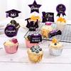 8pcs 2025 Graduation Cupcake Toppers Glitter 2025 Graduation Cupcake Topper For 2025 Graduation Party Cake Decorations Supplies
