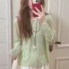 Women's Bamboo Linen Sun Protection Cardigan - Short, Long Sleeve, Lightweight, with Shawl Top for Summer.