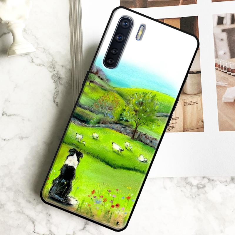 Border Collie Dog Case For Oppo A96 A76 A16 A18 A38 A58 A78 A98 A15 A17 A77 A74 A94 A54 A57S A40 A60 A80 Cover