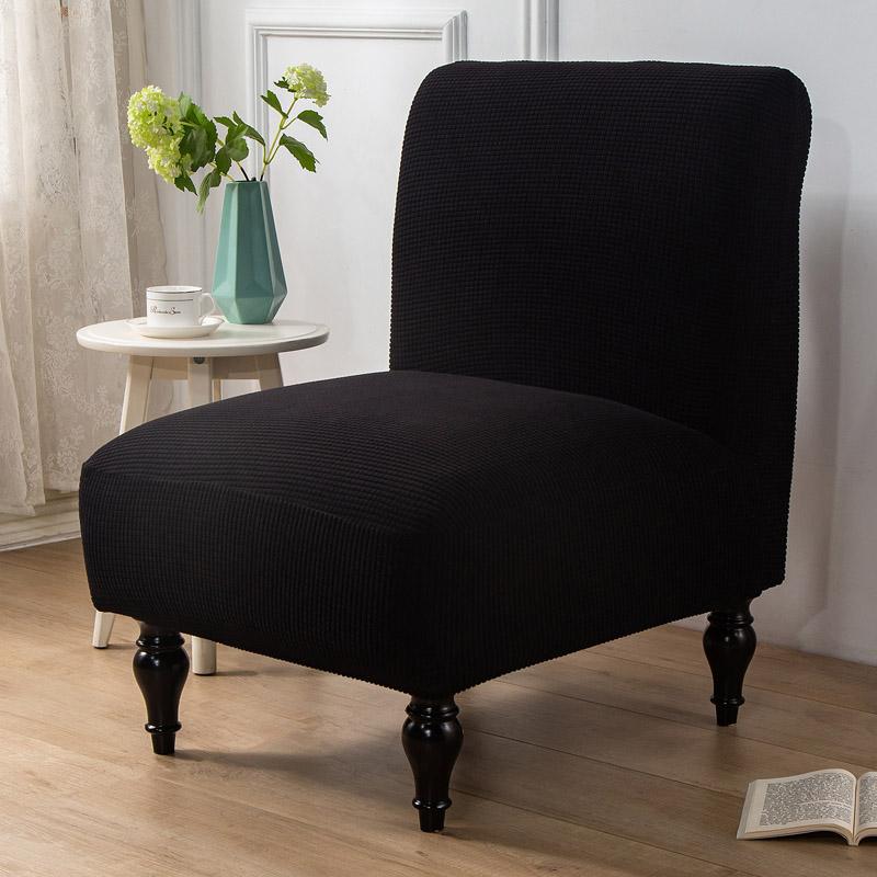 1Pcsastic Armless Chair Cover Solid Color Stretch Chair Slipcover Removable Single Sofa Covers For Bar Living Room