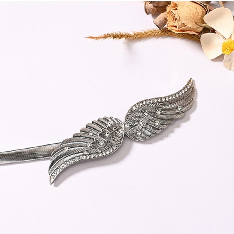 4Pcs Elegant Wing Shaped Metal Curtain Holdbacks Flexible Spring Rope Window Drapes Clip Fasteners for Drapery Holder