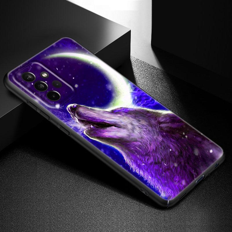 Moon Wolf Howl Phone Case For Samsung Galaxy A21 A30 A50 A52 S A13 A22 A32 A33 A53 A73 5G A11 A12 A31 A51 A70 A71 A72 Cover