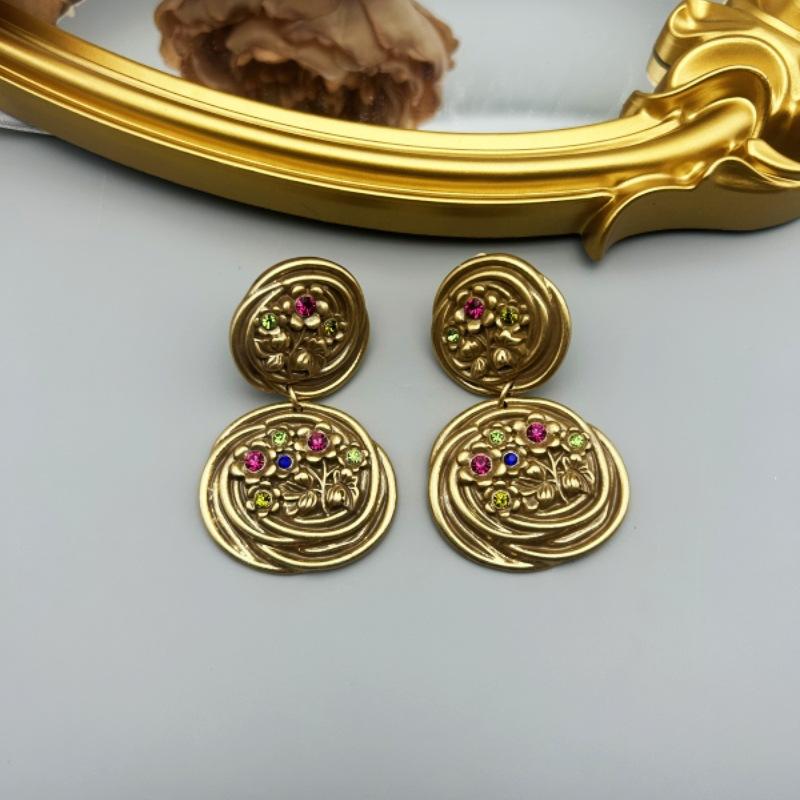 Винтажные серьги-клипсы для ушей с цветочным узором, рельефные, в стиле тяжелой промышленности