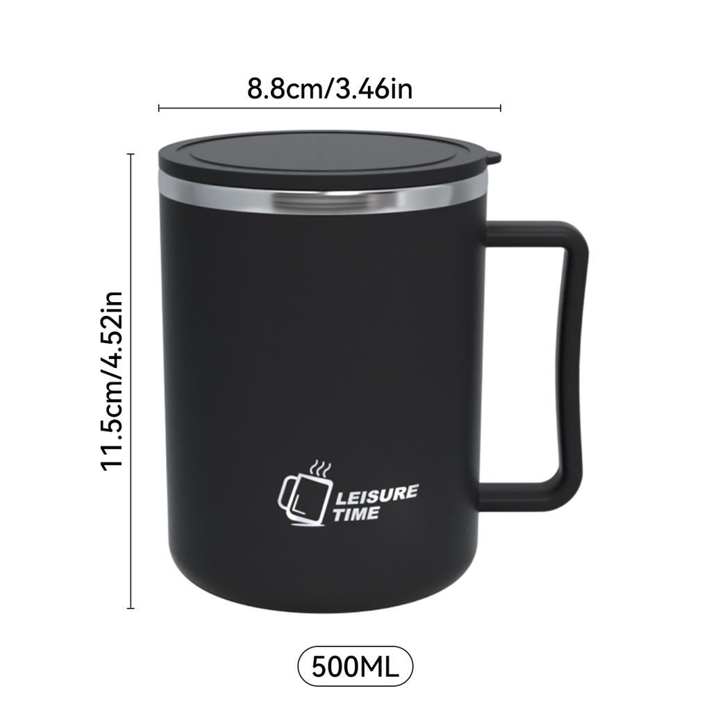 WORTHBUY Double-layer Insulated Coffee Mug With Handle Student Leak-proof 304 Stainless Steel Milk Coffee Water Cup Drinkware