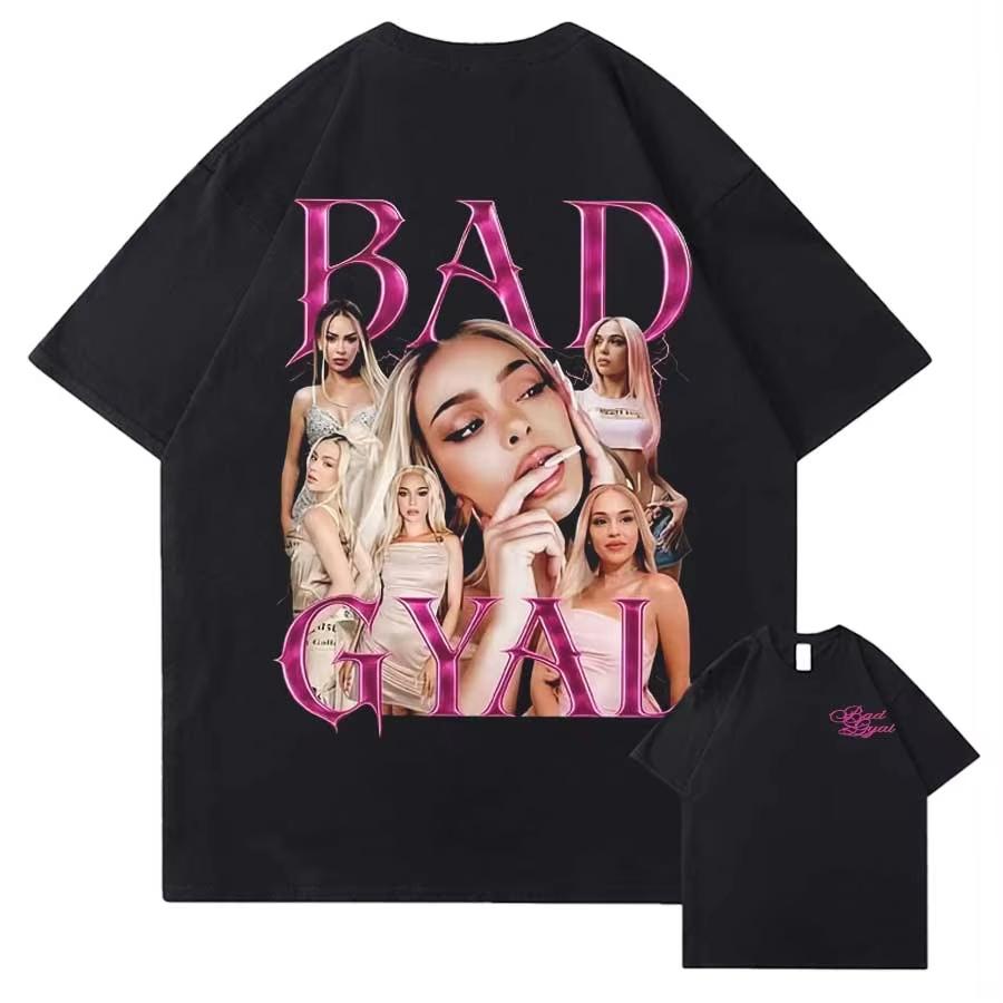 

Singer Bad Gyal Vintage 90s Graphic T-shirt Unisex s Women s Summer Cotton Y2K Clothing Breathable Fashion Hip Hop Short Sleeve Top M