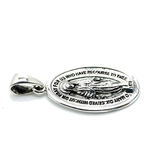 Silver One Ue Miraculous Medal Silver 925 Pendant Top Virgin Mary Men's Miraculous Medal