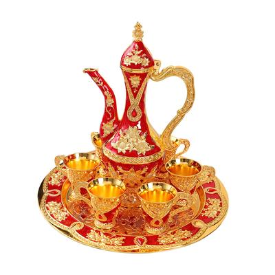 Vintage Style Turkish Coffee Pot Set Turkish Teapot Tea Serving Set for Home Wedding Living Room Dining Table Wedding Gift