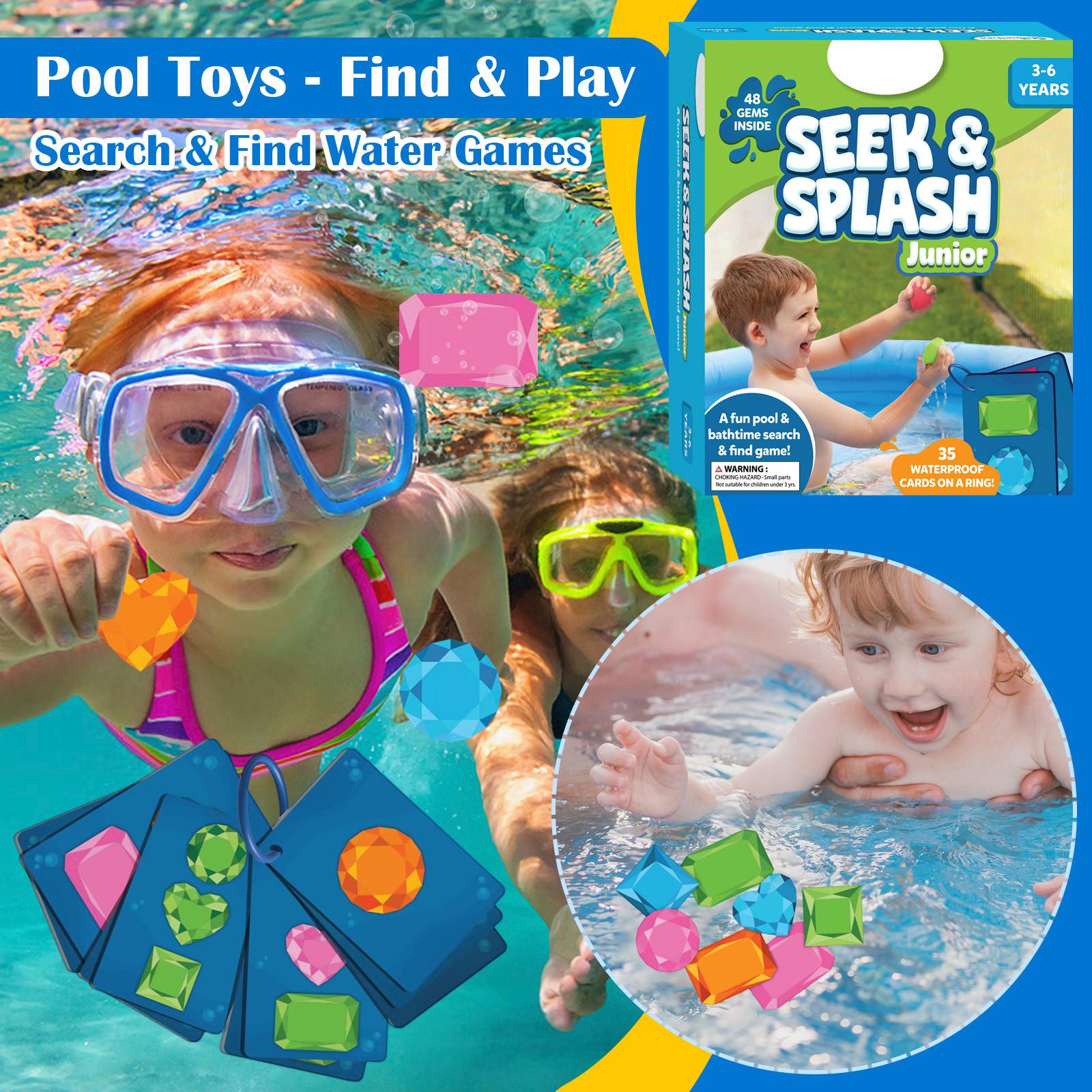 

Игрушки для бассейна - Найди и играй, Поиск и найди водные игры, Цифровые игрушки для дайвинга в бассейне для детей, Летнее веселье и подарки, Содержит 48 цветных драгоценных камней One Size