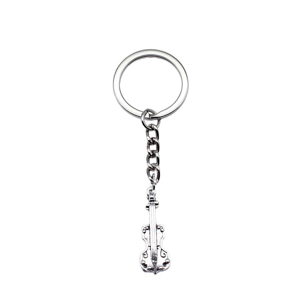 Electric Guitar Keychain Music Charm Graduation Memento Key Ring 28mm