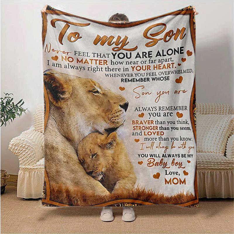 1pc Lioness and Cub Love Blanket Home Decor, Throw for Couch, Outdoor Blanket .W097