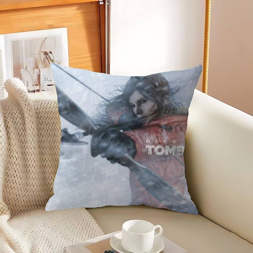 Action Game T-Tomb R-Raider Cushion Cover Car Throw Pillow Case For Sofa Car Christmas Gift 40X40Cm 45X45Cm