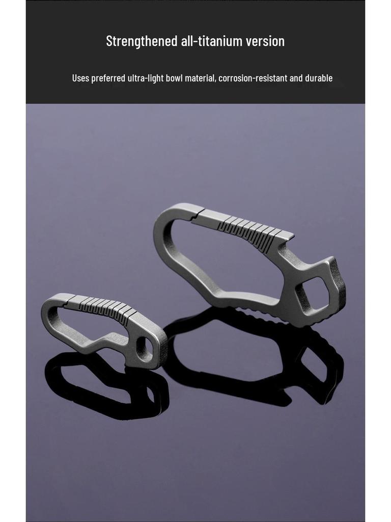 Titanium Mini Keychain Buckle with Elastic Hook Flashlight for Men's Waist