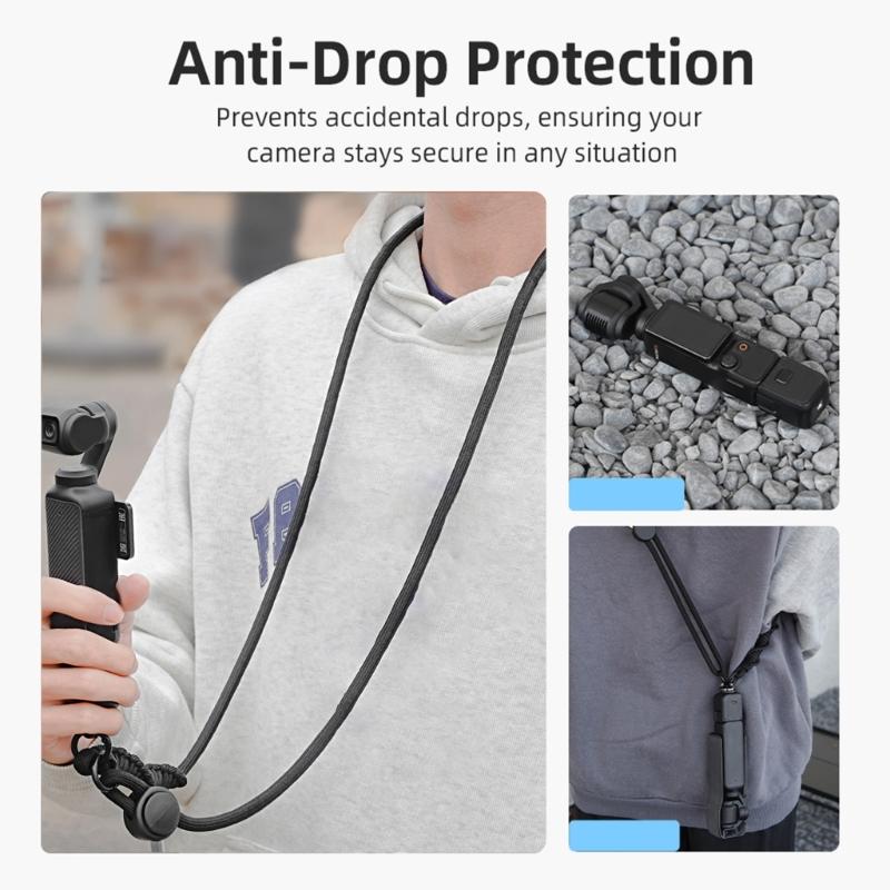 Durability Camera Lanyard Compatible for Pocket 3 Camera Lanyard Belt Featuring AntiSlip Design and Easy Installation