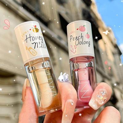 Honey Peach Lip Oil Long Lasting Non-sticky Repair Moisturizing Hydrating Lip Tint Lip Plumper Lip Care Serum