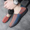 Sneakers Estive da Uomo Nere Treccia Spiaggia Morbide Leggere Scarpe Sportive Casual Tessuto Traspirante Slip on Ballerine