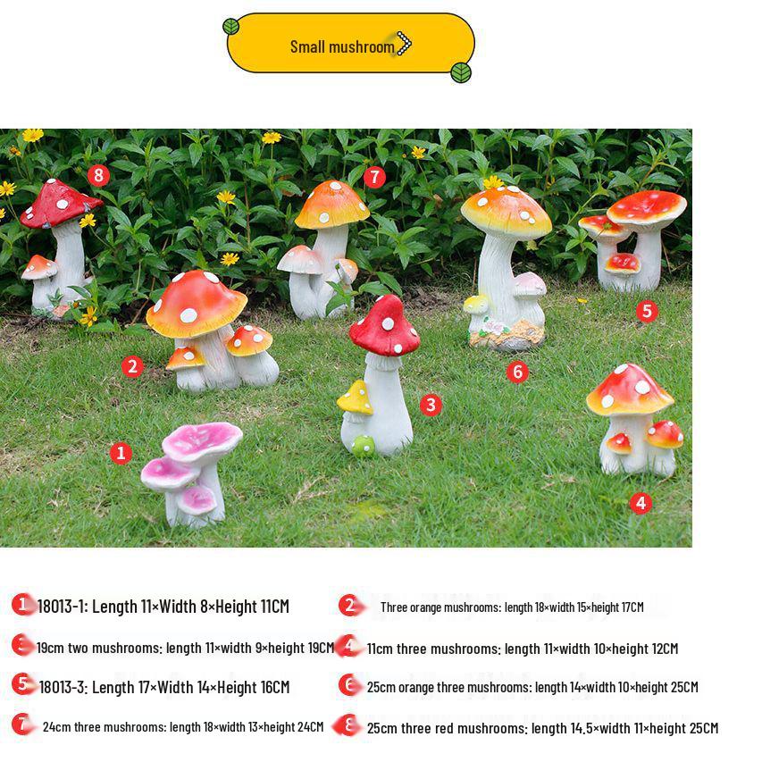 Resin Mushroom Ornaments for Outdoor Garden and Lawn Decor
