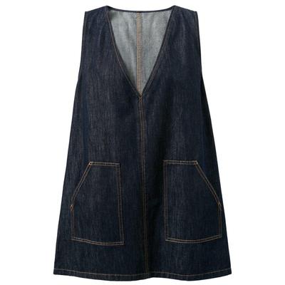 SanCai 2026 Summer Denim Sleeveless A-Line Vest Dress