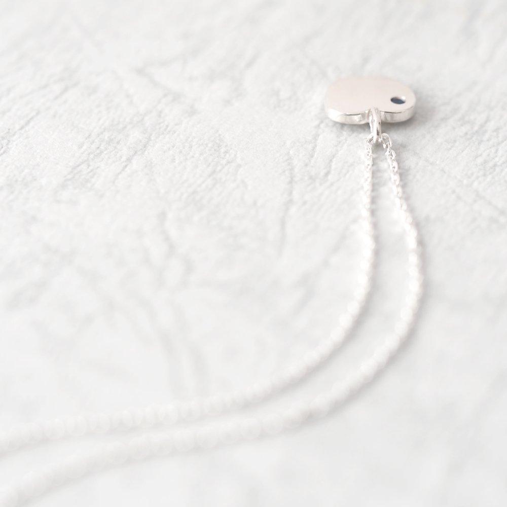 Cloud-jewelry Apple & Sapphire Necklace, Sterling Silver 925, September Birthstone [Comes with Wooden Gift Box] PLN-4s