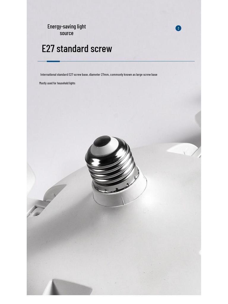 Nordic Silent High-Power E27 Ceiling Fan Light for Living Room or Restaurant