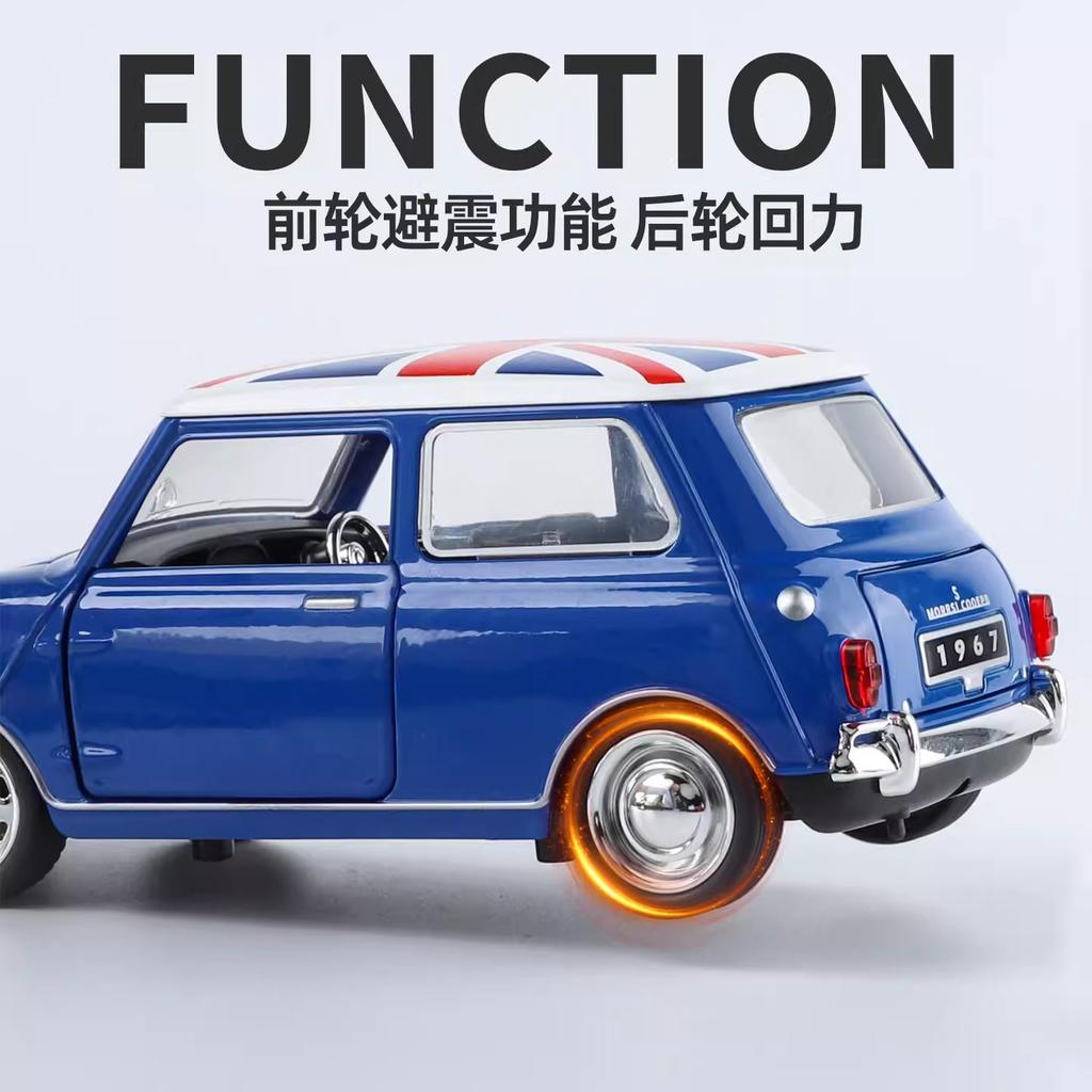 1:32 Mini Cooper S Classic Alloy Model Toy Vehicles Model Simulation Sound Light Collection Kids Gifts