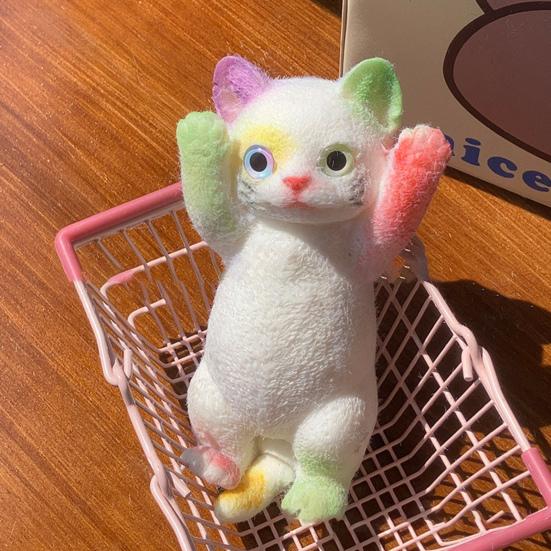 Realistic Cat Squeeze Toy Slow Rebound Soft TPR Stress Anxiety Relief Portable Kids Teens Adults Kitten Animal Squishes Sensory Fidget Toy