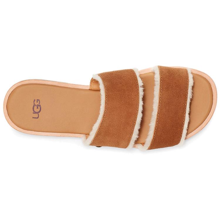 UGG Versatile Rubber Sole Slide Slippers Women's Chestnut Brown 1110984-CHE