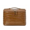 Aidani Genuine Leather Crocodile Pattern Mini Square Bag, Large-Capacity Handheld Makeup Bag, Women's Storage Handbag