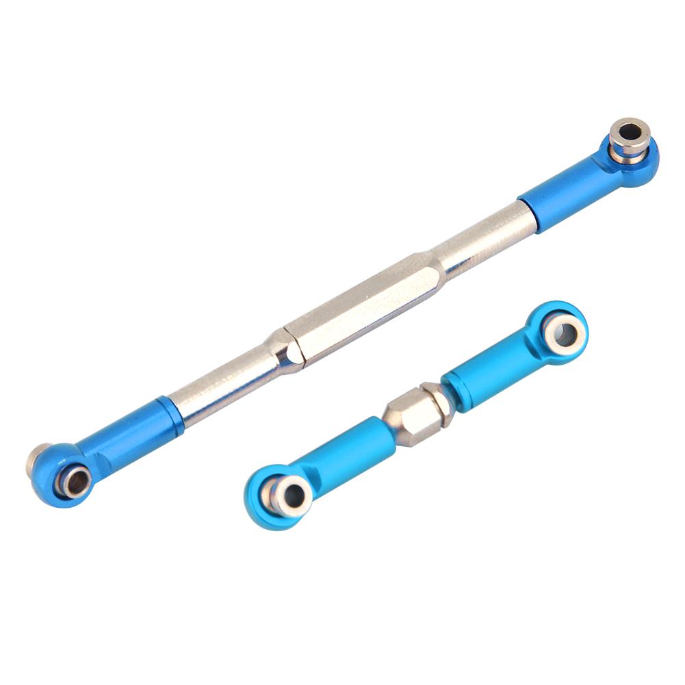CNC Machining Aluminium Alloy Steering Linkage Rod Set for WPL 1608T RC Truck (Blue)