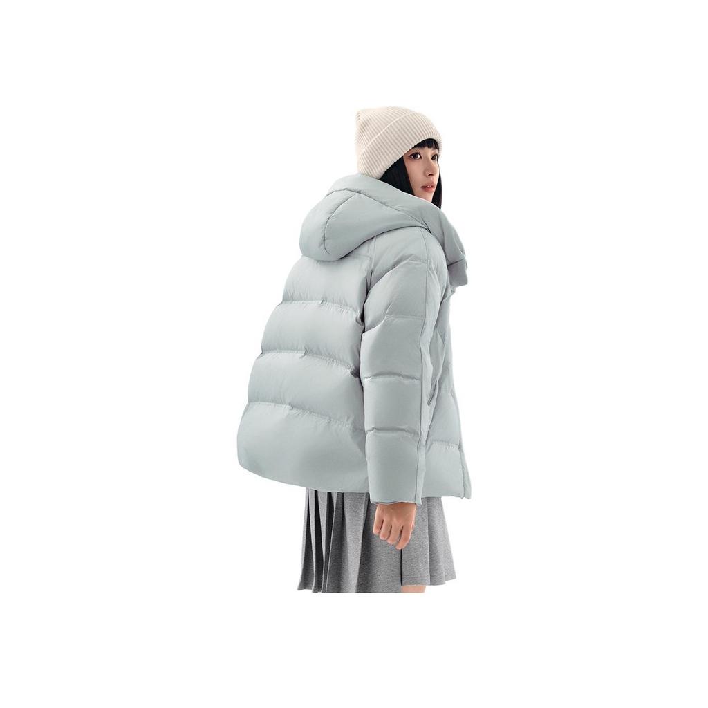 Anta Simple Letter Hooded Loose Warm Zipper Sports Down Jacket Women outerwear 162618906-6