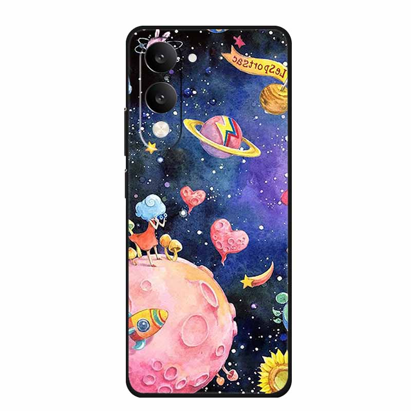 Phone Case For Vivo T4 Lite 5G Soft Silicone Cover Black TPU Cases For Vivo T 4Lite T 4 Lite Funda Back Protective Para Bumper